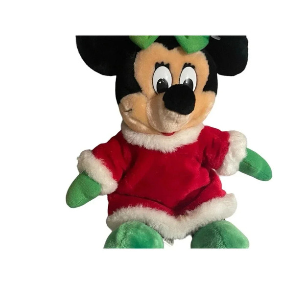 Vintage Disney World Parks Minnie Mouse Christmas Outfit Plush Stuffed Animal - Picture 13 of 14
